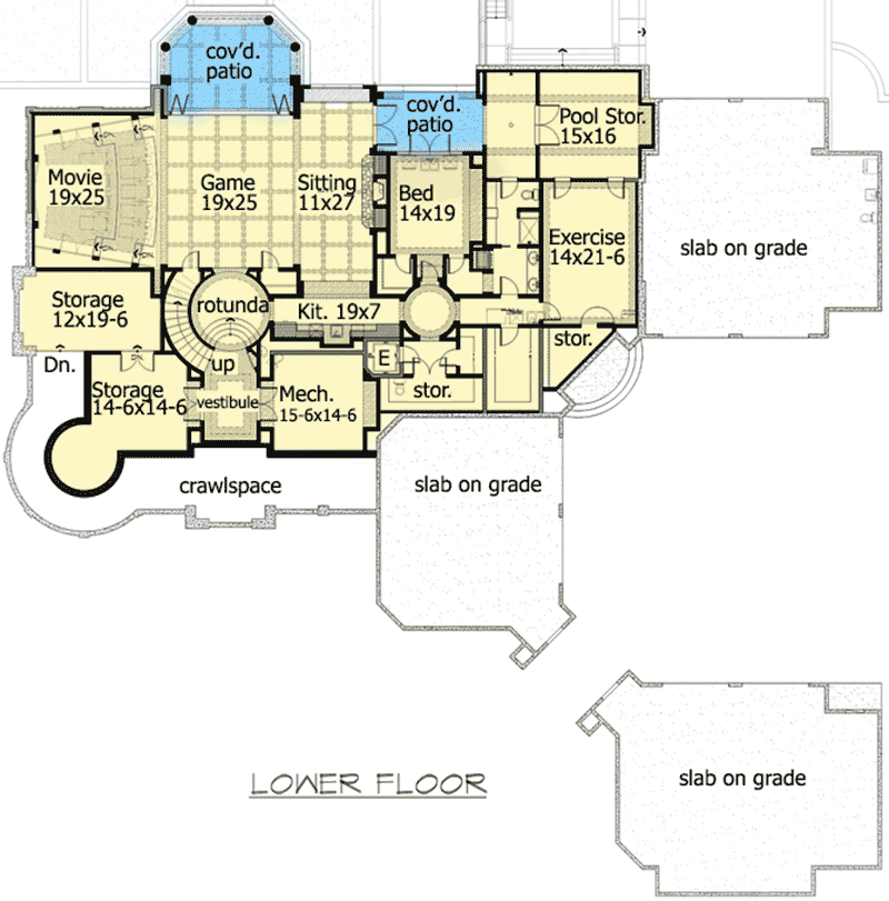Plan 23413JD: Spectacular Shingle Style House Plan - Floor Plan - Basement - Coastal, Country, Craftsman, Shingle
