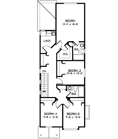 Plan 23432JD: Open Floor Plan for Narrow Lot - Floor Plan - 2nd Floor - Craftsman, Northwest