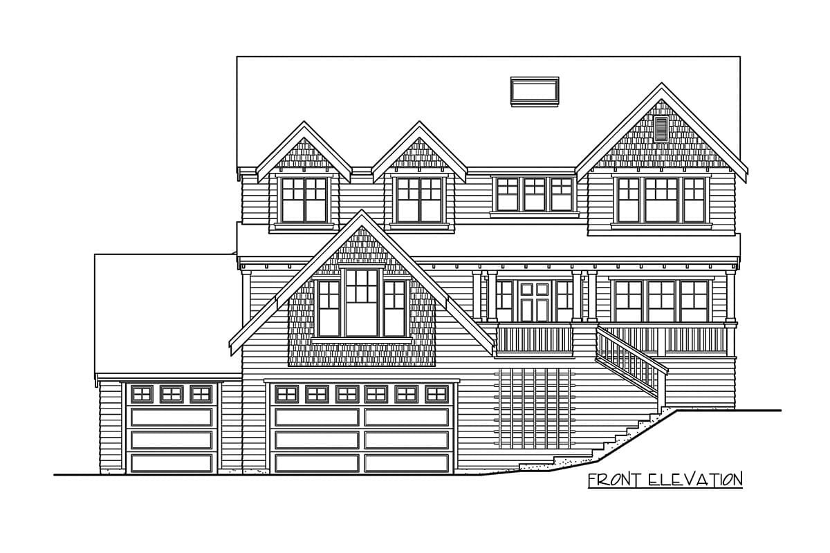 Plan 23438JD: Elevated Craftsman House Plan for a Front Sloping Lot - Image #21 - New American, Northwest, Traditional