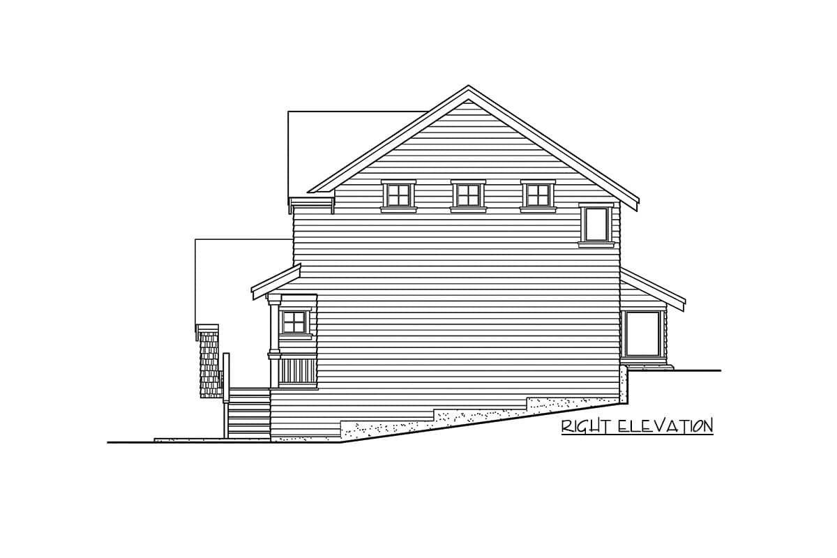 Plan 23438JD: Elevated Craftsman House Plan for a Front Sloping Lot - Image #24 - New American, Northwest, Traditional