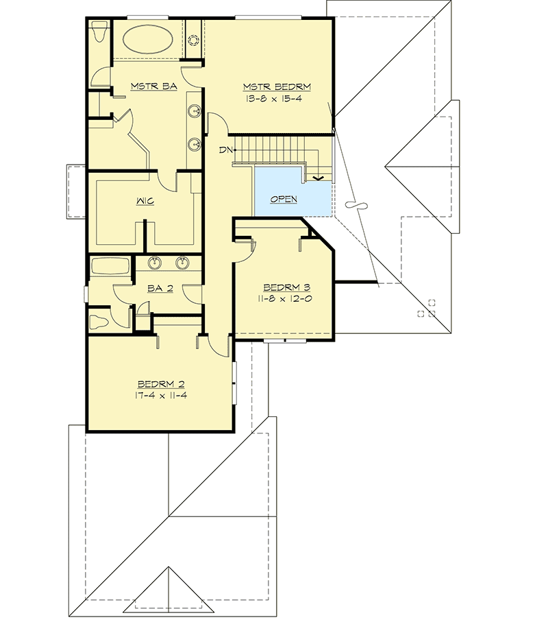 Plan 23440JD: Northwest Styling with Lower Level - Floor Plan - 3rd Floor - Craftsman, New American, Northwest