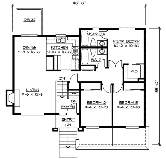 Plan 23441JD: Split Level Home Plan - Floor Plan - Main Level - Northwest