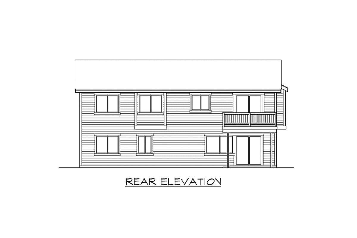 Plan 23443JD: Four Bedroom 2508 Square Foot Split Level House Plan - Image #4 - Craftsman, Traditional