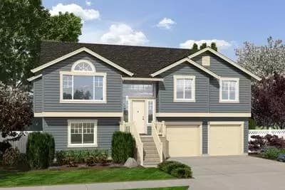 Four Bedroom 2508 Square Foot Split Level House Plan