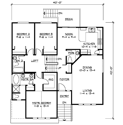 Plan 23444JD: Split Level Home Plan for Narrow Lot - Floor Plan - Main Level