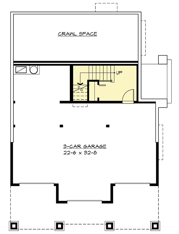 Plan 2345JD: House Plan for the Front Sloping Lot with Large Deck - Floor Plan - Lower Level - Craftsman, Northwest