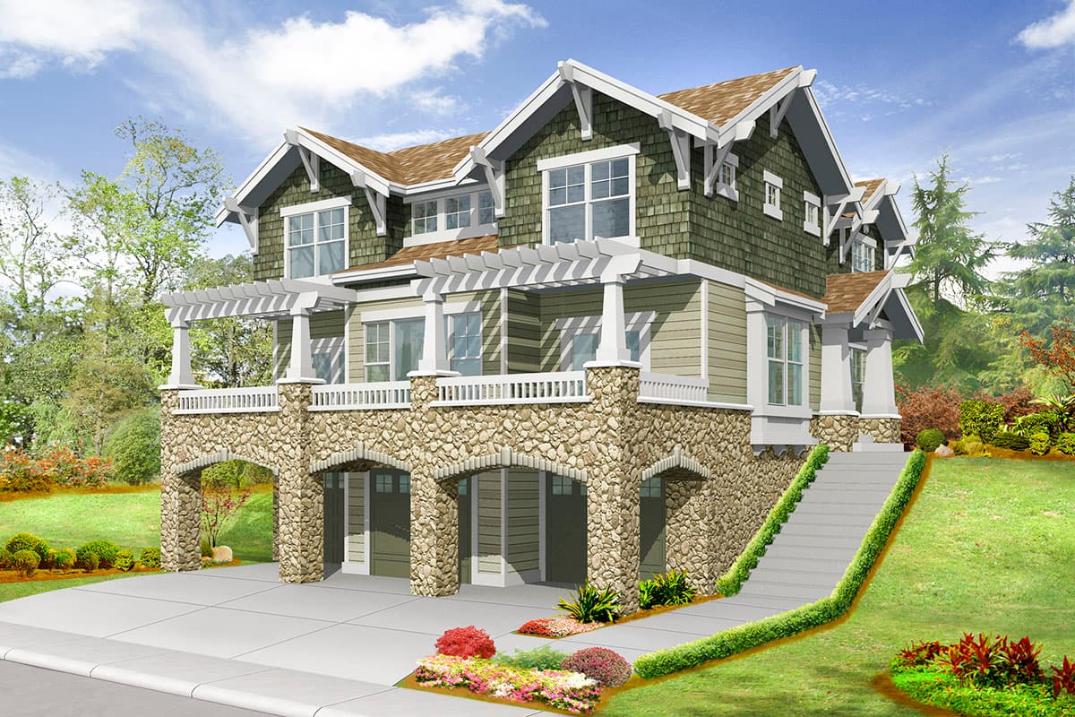 Plan 2345JD: House Plan for the Front Sloping Lot with Large Deck - Image #22 - Craftsman, Northwest