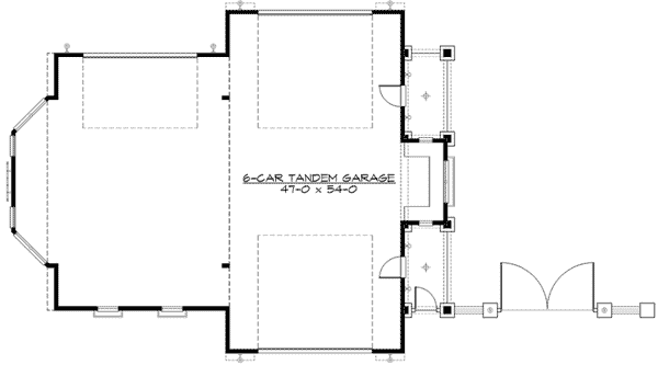 Plan 23450JD: Stylish 6-Car Tandem Garage - Floor Plan - Main Level