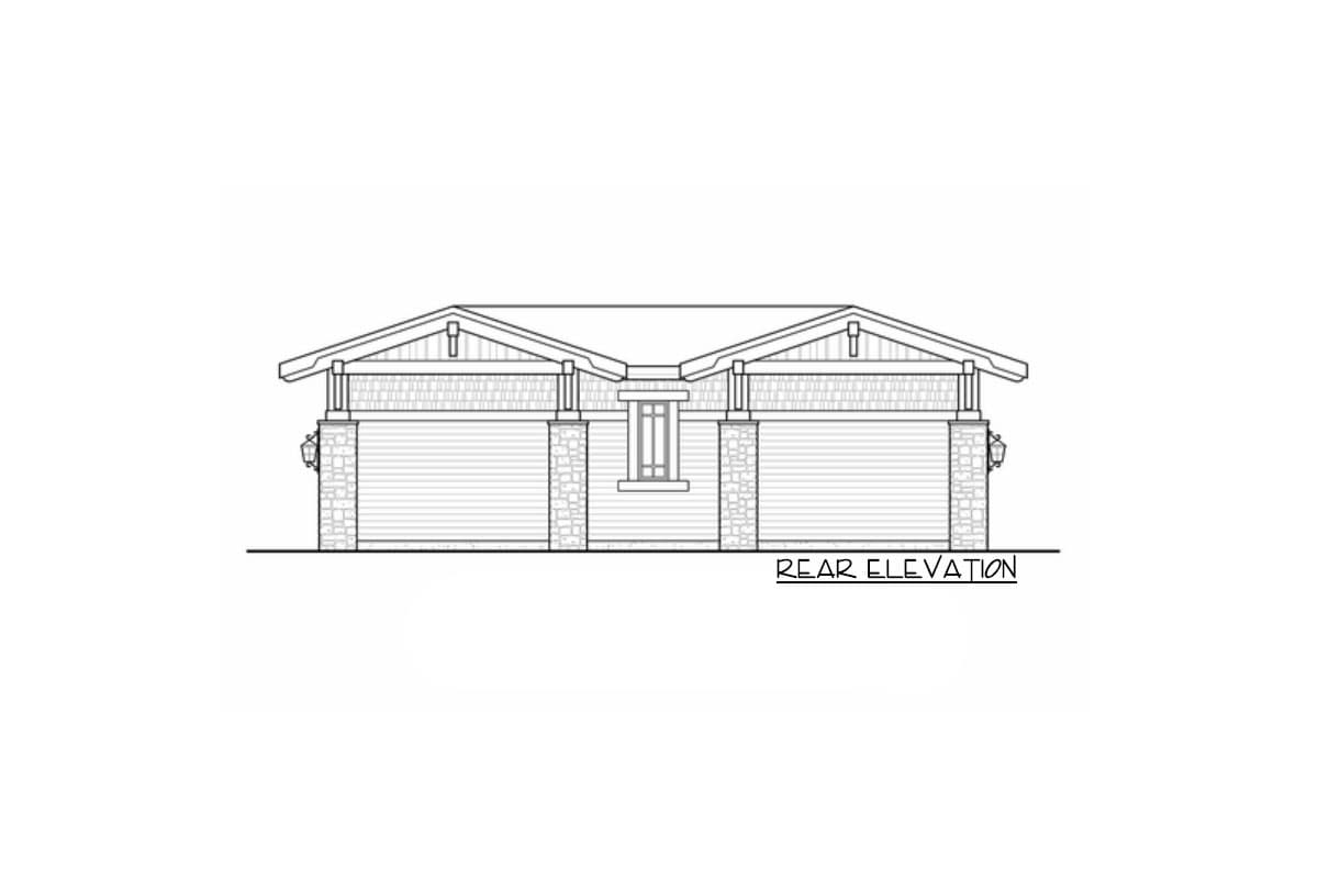 Plan 23451JD: Mountain Cabana with Views - Image #4 - Craftsman, Mountain, Vacation