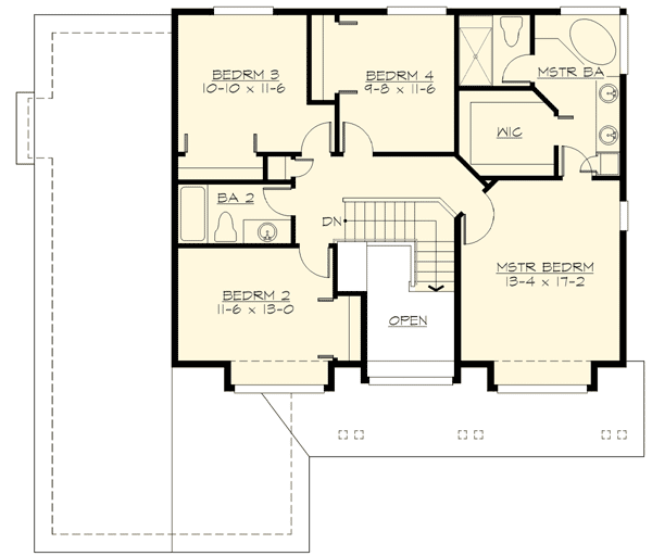 Plan 23459JD: Northwest Style House Plan with Options - Floor Plan - 2nd Floor - Craftsman, Northwest