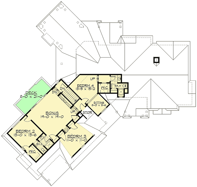 Plan 23467JD: Rugged Good Looks - Floor Plan - 2nd Floor - Craftsman, Mountain, Northwest, Rustic