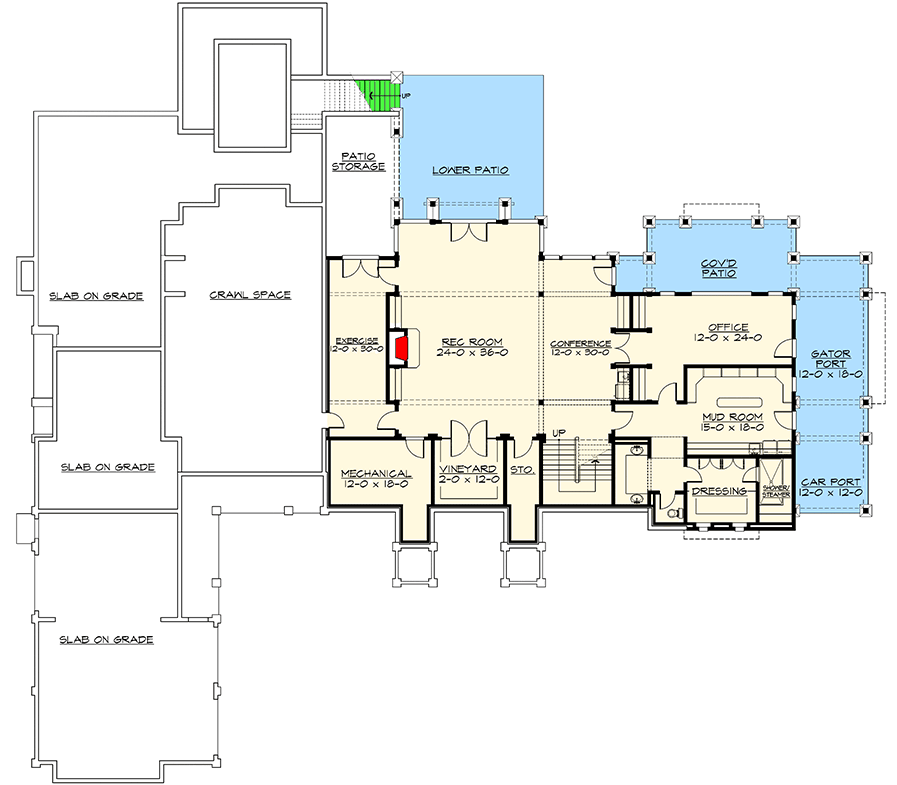 Plan 23471JD: Mountain Craftsman House Plan with Sweeping Views - Floor Plan - Lower Level - Craftsman, Mountain