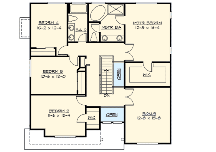 Plan 23476JD: Contemporary Northwest Styling - Floor Plan - 2nd Floor - Northwest