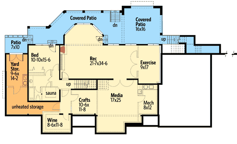 Plan 23478JD: Glorious European Dream Home Plan - Floor Plan - Lower Level - European, Mediterranean