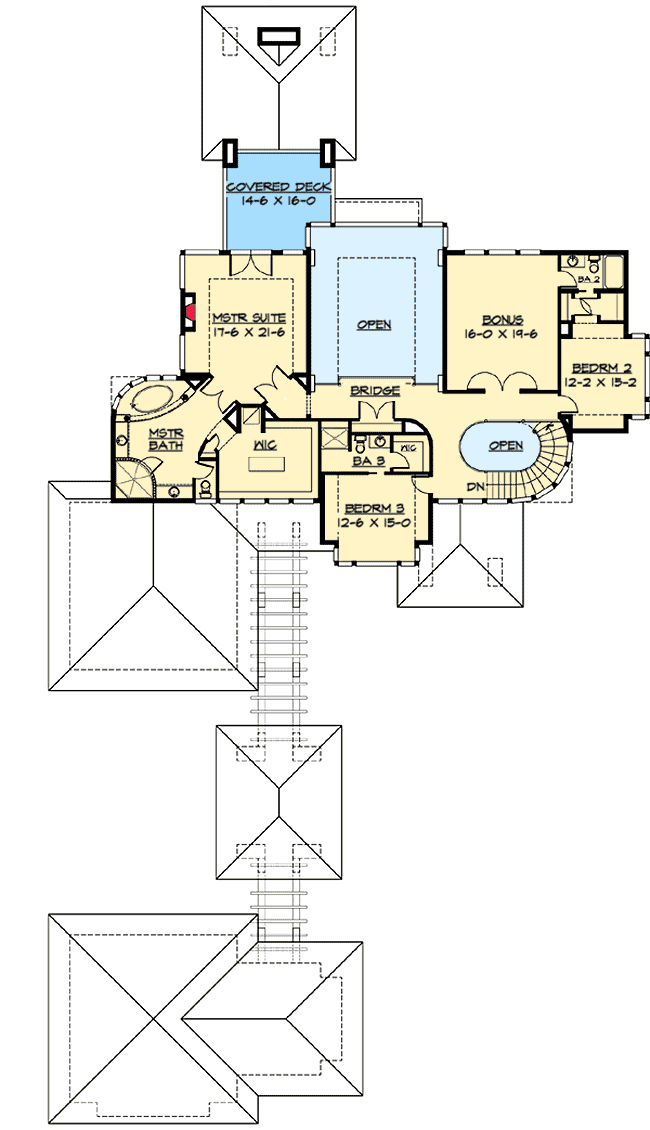 Plan 23480JD: Above And Beyond - Floor Plan - 2nd Floor - Contemporary, Mid Century Modern, Modern, Northwest, Prairie