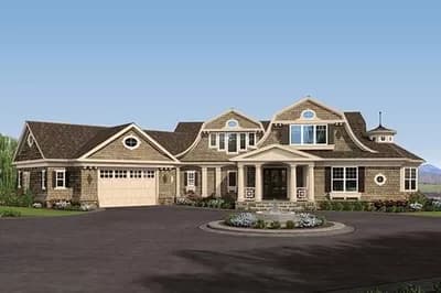 Luxurious Shingle-Style Home Plan