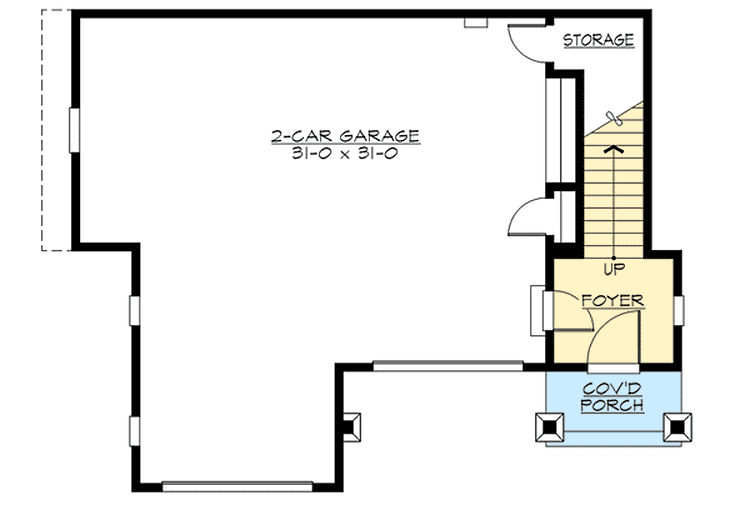 Plan 23488JD: Craftsman Cottage or Carriage House Plan - Floor Plan - Main Level - Carriage, Cottage, Craftsman, Northwest