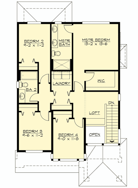 Plan 23493JD: Contemporary Northwest Home Plan - 1915 Sq Ft - Floor Plan - 2nd Floor - Contemporary, Northwest, Prairie