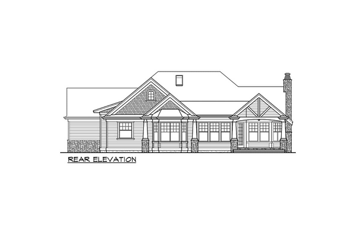 Plan 23522JD: Craftsman Bungalow with 3-Car Front-Facing Garage - Image #8 - Bungalow, Craftsman, Northwest