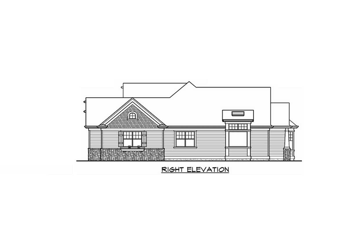 Plan 23522JD: Craftsman Bungalow with 3-Car Front-Facing Garage - Image #9 - Bungalow, Craftsman, Northwest