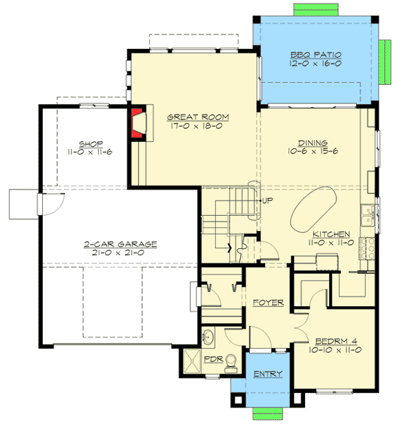 Plan 23527JD: Impressive Master Suite - Floor Plan - Main Level - Craftsman, Northwest