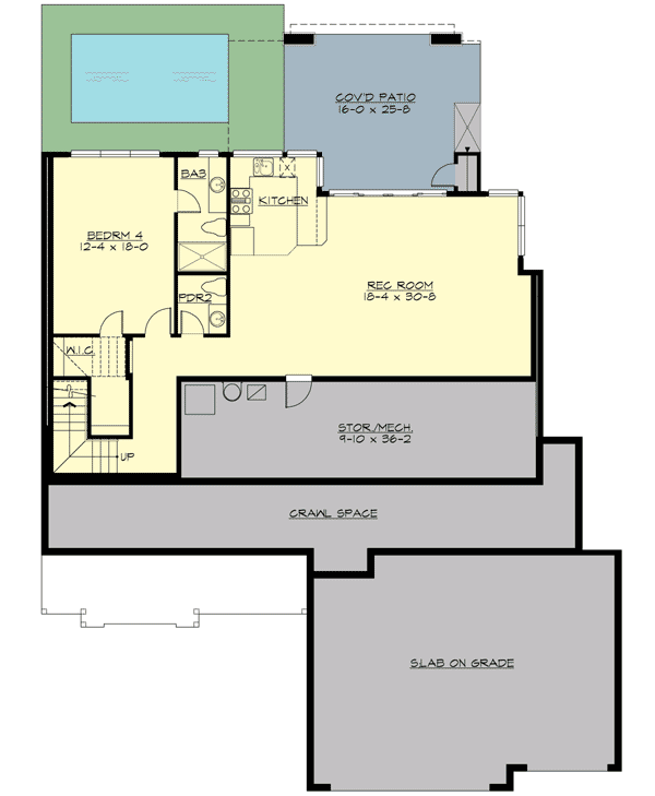 Plan 23530JD: Shingled Beauty With Indoor - Outdoor Spaces - Floor Plan - Lower Level - Craftsman, Mountain, Northwest
