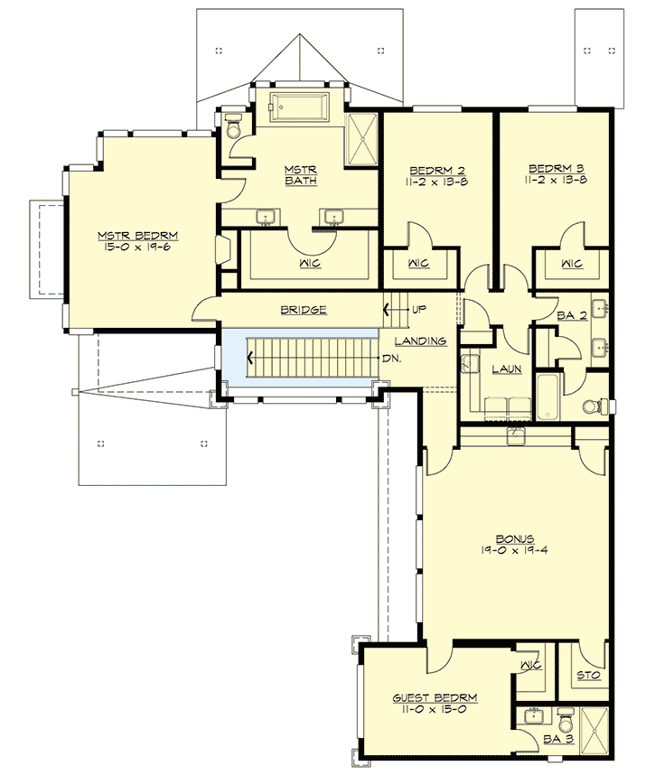 Plan 23546JD: Spacious, Open Living Area - Floor Plan - 2nd Floor - Contemporary, Northwest
