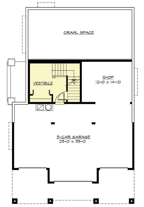 Plan 2355JD: For The Front Sloping Lot - Floor Plan - Lower Level - Craftsman, Mountain, Northwest