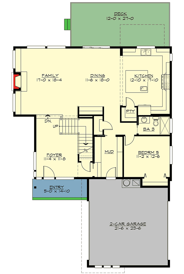 Plan 23561JD: Impressive Contemporary Home Plan - Floor Plan - Main Level - Contemporary, Northwest