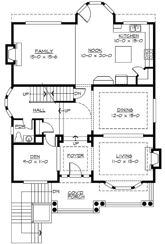 Plan 2357JD: For the Front Sloping Lot - Floor Plan - Main Level - Northwest