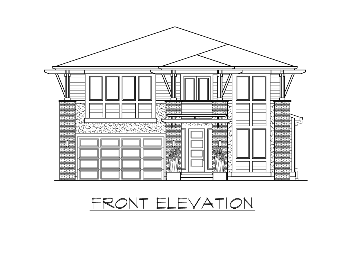 Plan 23573JD: 4 Bed Contemporary House Plan With Second Floor Front Deck - 2665 Sq Ft - Image #11 - Contemporary, Modern, Northwest