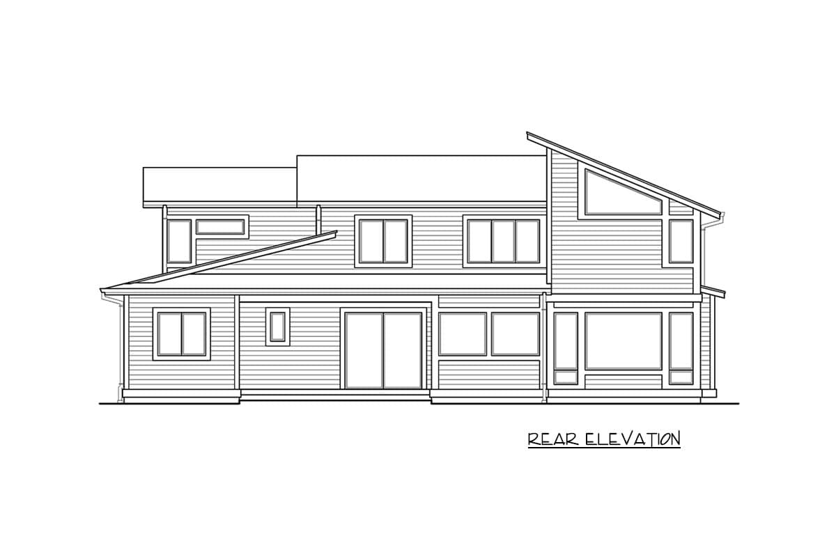 Plan 23576JD: Contemporary House Plan With Garage Options - Image #4 - Contemporary, Modern, Northwest