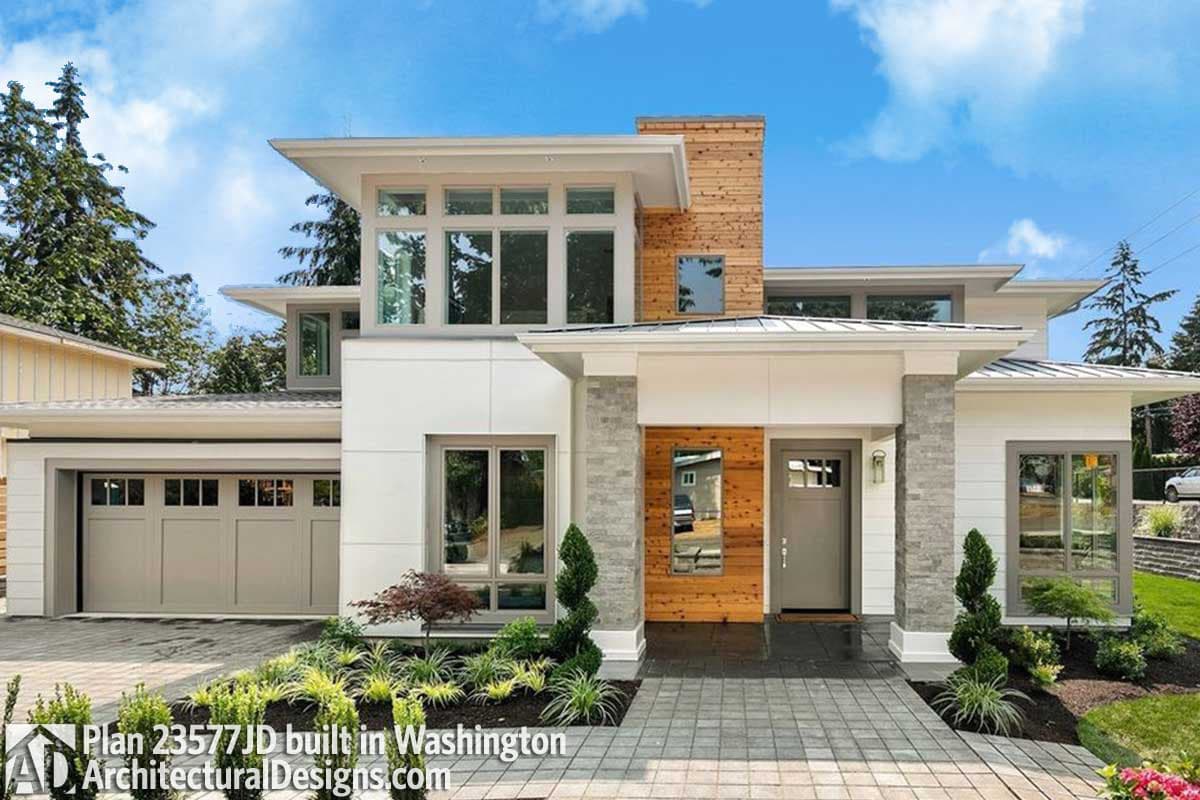 build gallery item - Modern House Plan 23577JD Comes To Life in Washington