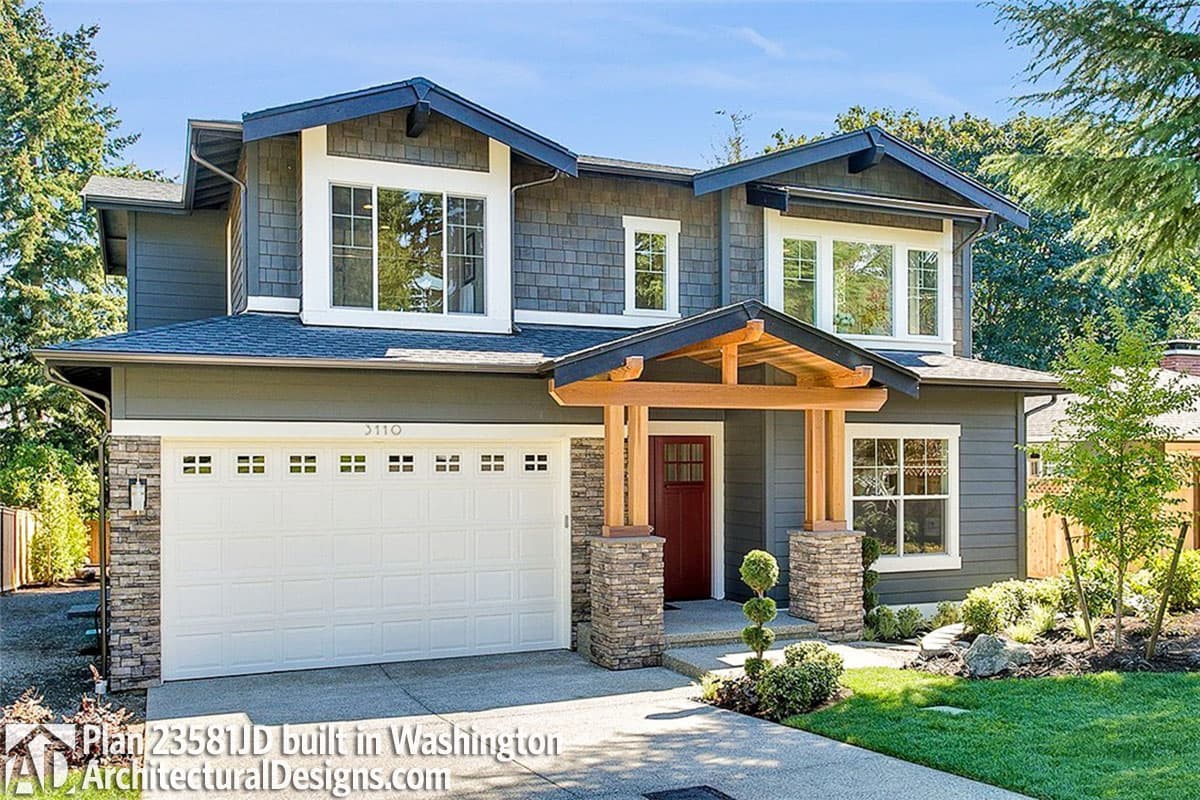 build gallery item - House Plan 23581JD comes to life in Washington