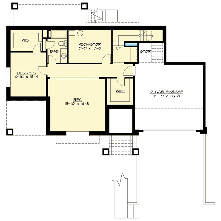 Plan 23585JD: ''Wow'' Curb Appeal - Floor Plan - Lower Level - Craftsman, New American, Northwest