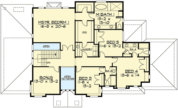 Plan 23587JD: Luxury Craftsman Home Plan with Two Master Suites - Floor Plan - Second Level - Craftsman, Northwest, Shingle
