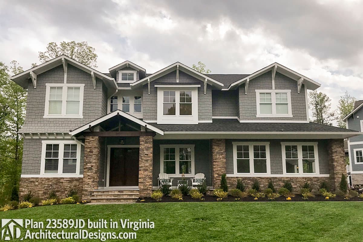 build gallery item - House Plan 23589JD comes to life in Virginia with a side-entry garage