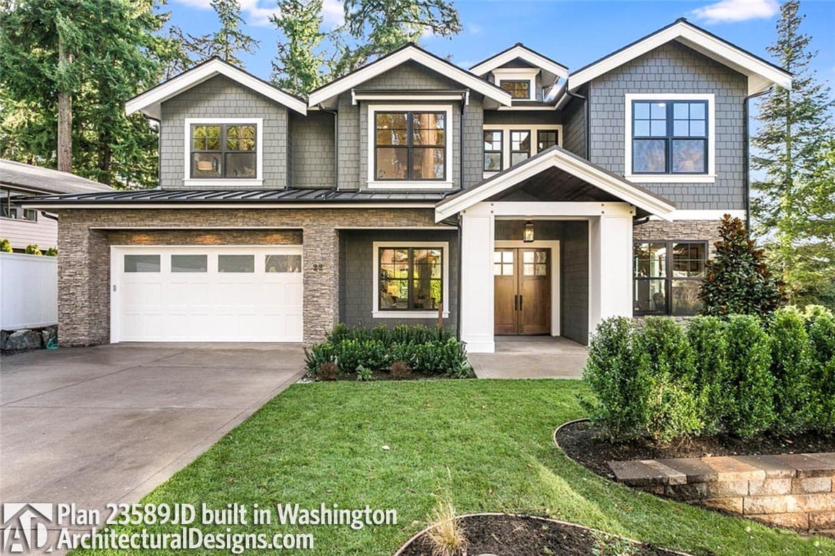 build gallery item - House Plan 23589JD comes to life in Washington