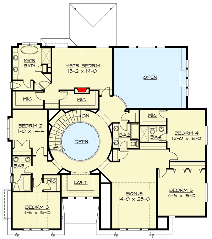 Plan 23591JD: Eclectic Traditional House Plan - Floor Plan - 2nd Floor - New American, Northwest, Traditional