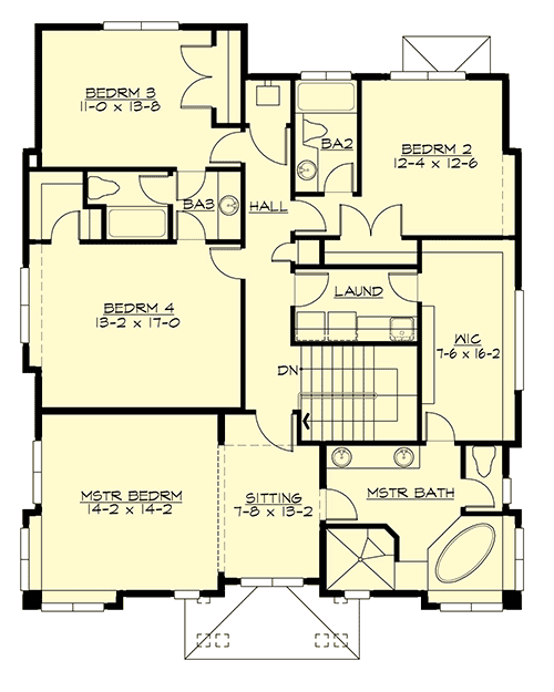 Plan 23596JD: Unique Shingle Style House Plan - Floor Plan - 2nd Floor - Northwest, Shingle