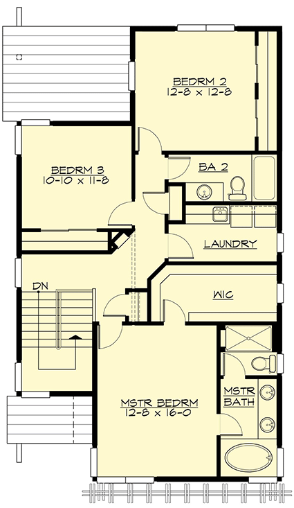 Plan 23597JD: Three Level Northwest House Plan - Floor Plan - Second Level - Contemporary, Modern, Northwest