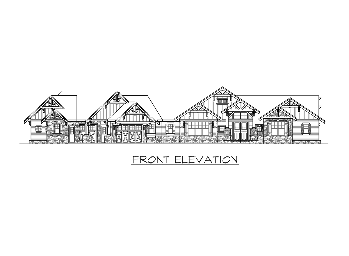 Plan 23609JD: One Story Mountain Ranch Home with Options - 3270 Sq Ft - Image #22 - Craftsman, Mountain, Northwest, Ranch