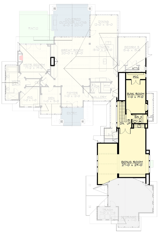 Plan 23610JD: High End Mountain House Plan with Bunkroom - 4620 Sq Ft - Floor Plan - 2nd Floor - Country, Craftsman, Mountain, Northwest, Rustic