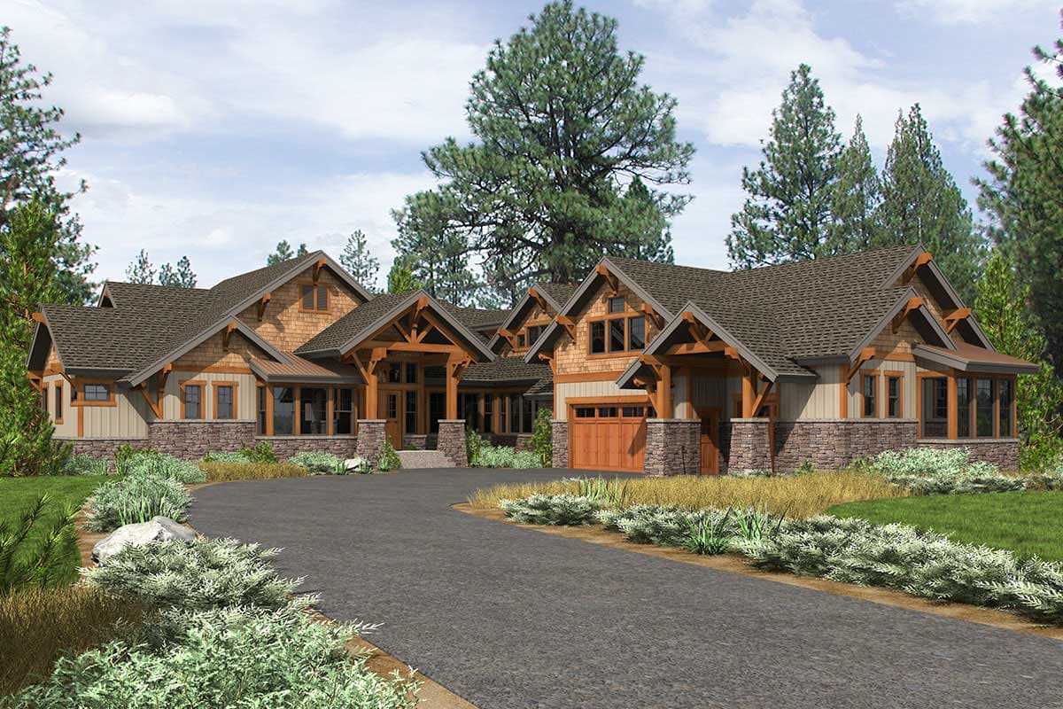 Plan 23610JD: High End Mountain House Plan with Bunkroom - 4620 Sq Ft - Image #24 - Country, Craftsman, Mountain, Northwest, Rustic