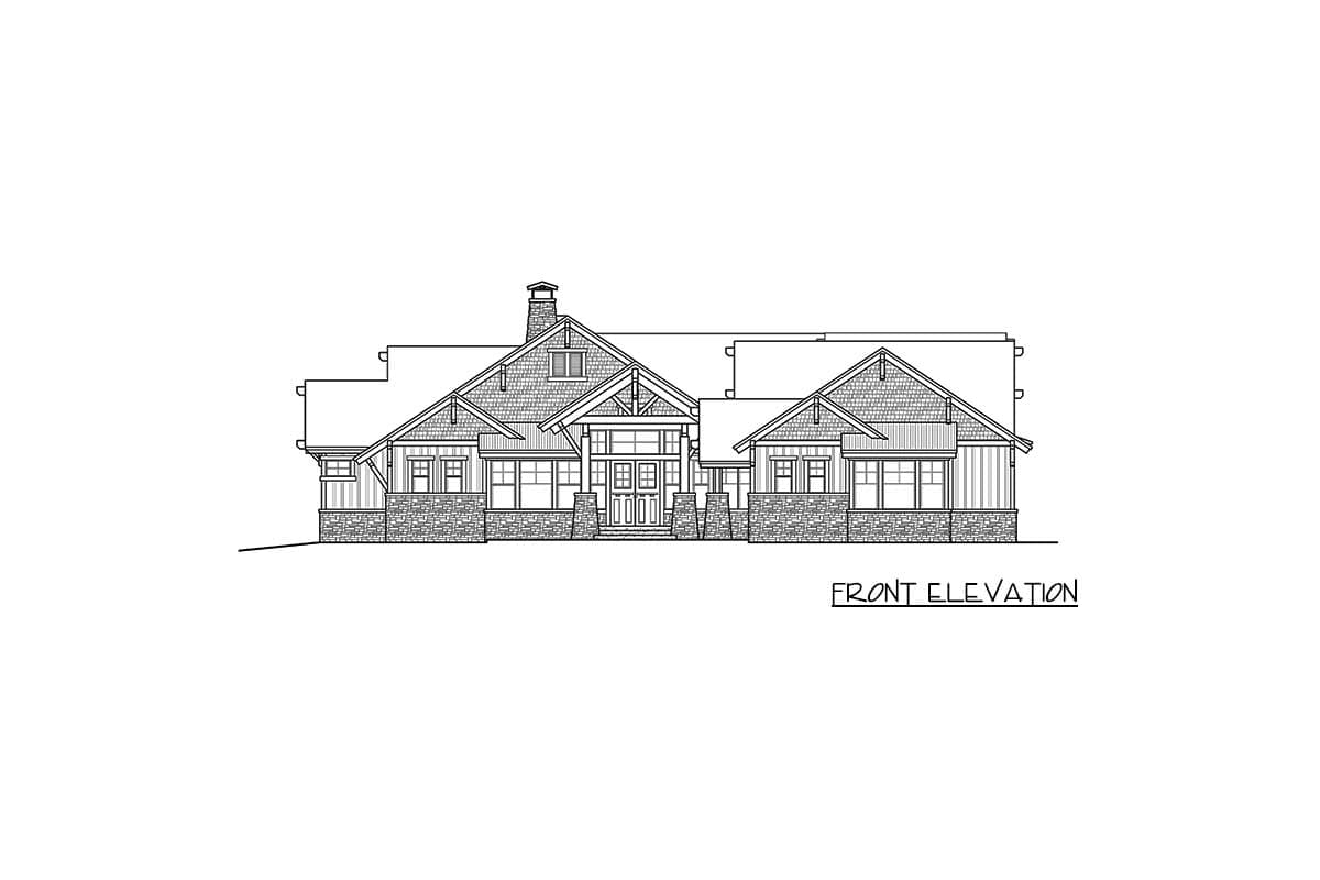 Plan 23610JD: High End Mountain House Plan with Bunkroom - 4620 Sq Ft - Image #31 - Country, Craftsman, Mountain, Northwest, Rustic