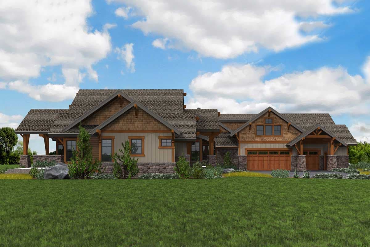 Plan 23610JD: High End Mountain House Plan with Bunkroom - 4620 Sq Ft - Image #28 - Country, Craftsman, Mountain, Northwest, Rustic