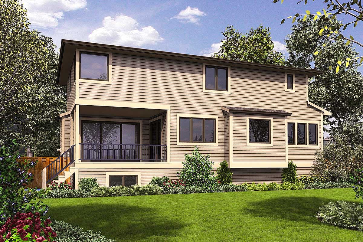 Plan 23615JD: 4-Bed Modern House Plan with Drive Under Garage - Image #27 - Contemporary, Modern, Northwest, Prairie