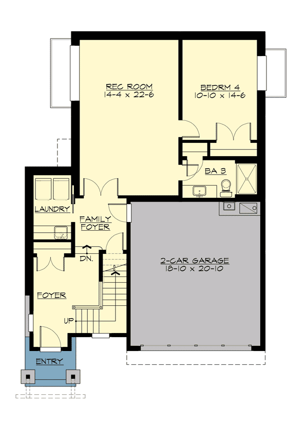 Plan 23618JD: Eye-Catching Northwest House Plan - Floor Plan - Basement - Modern, Northwest