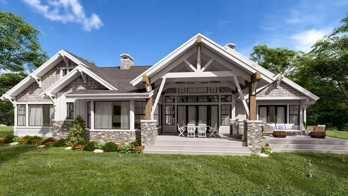 Plan 23623JD: 4 Bed Mountain Home Plan with Bonus Bunk Room - 4530 Sq Ft - Image #6 - Craftsman, Mountain, Northwest, Ranch, Rustic