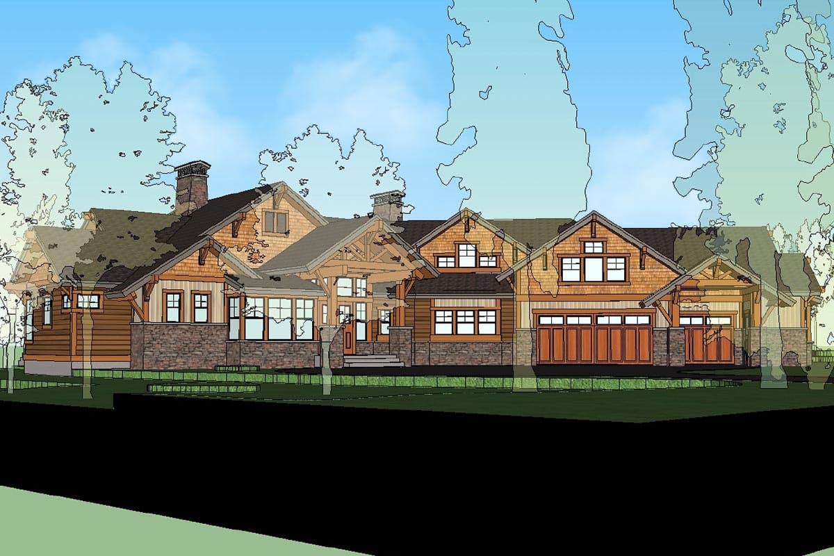 Plan 23623JD: 4 Bed Mountain Home Plan with Bonus Bunk Room - 4530 Sq Ft - Image #28 - Craftsman, Mountain, Northwest, Ranch, Rustic